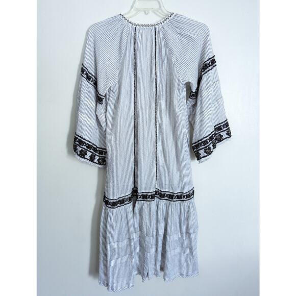 Free People Vagabond Embroidered Maxi Dress in White & Black, Size Small - Picture 8 of 9